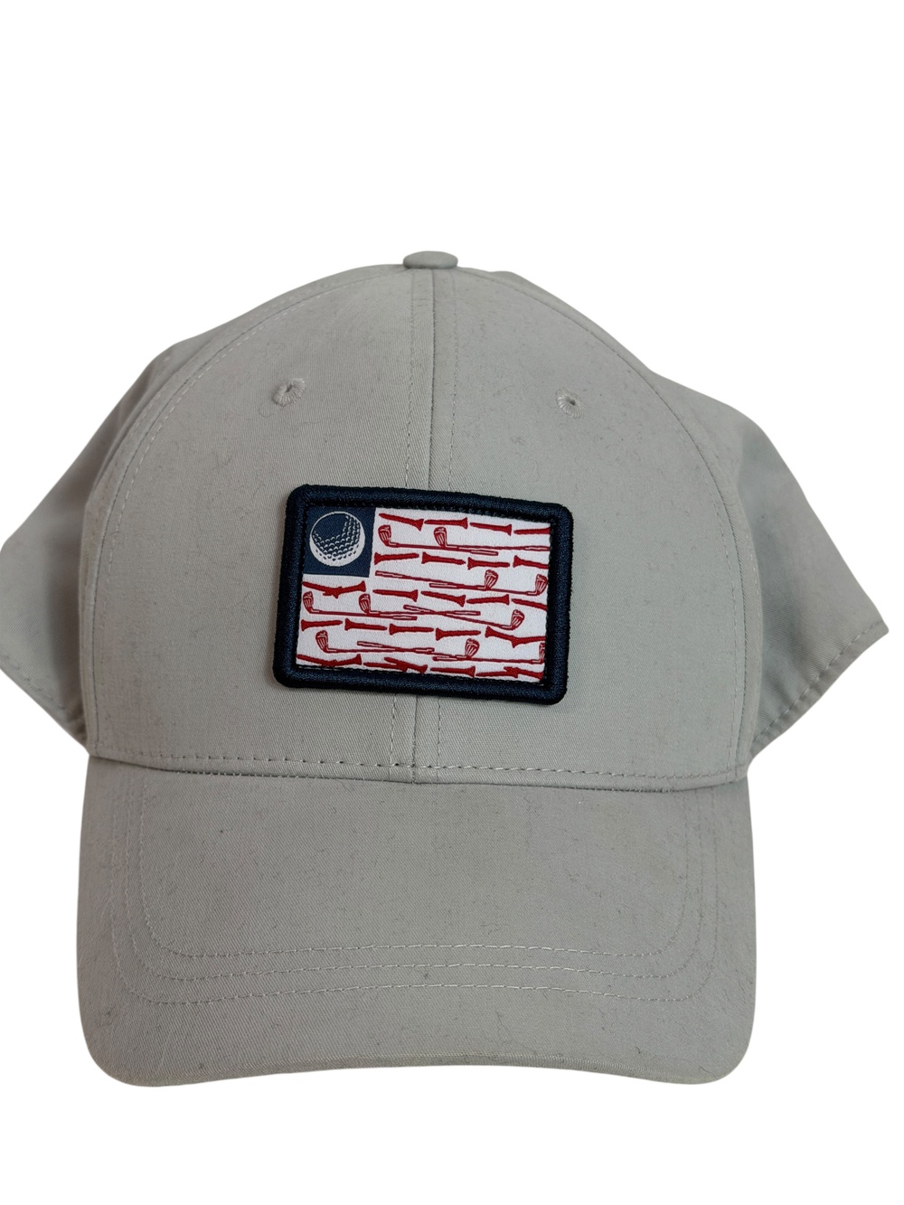 Tommy Bahama Hat Cap Snap Back One Size Gray Golf USA Flag Patch Mens Patriotic